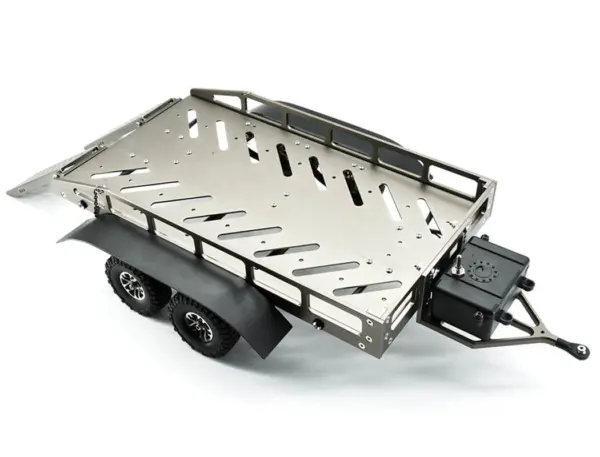 Fastrax Dual-Axle Trailer W/Ramps & Leds (Med 1/12-1/18) - Titanium – view 4