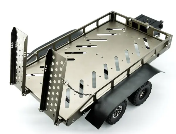 Fastrax Dual-Axle Trailer W/Ramps & Leds (Med 1/12-1/18) - Titanium – view 5