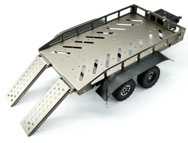 Fastrax Dual-Axle Trailer W/Ramps & Leds (Med 1/12-1/18) - Titanium – view 6
