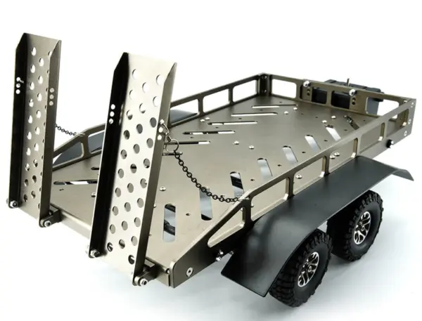 Fastrax Dual-Axle Trailer W/Ramps & Leds (Med 1/12-1/18) - Titanium – view 7