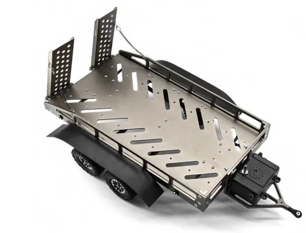 Fastrax Dual-Axle Trailer W/Ramps & Leds (Med 1/12-1/18) - Titanium – view 11