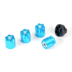 Fastrax Antidust Aluminium M4 Wheel Nut Covers (4pc) - Blue