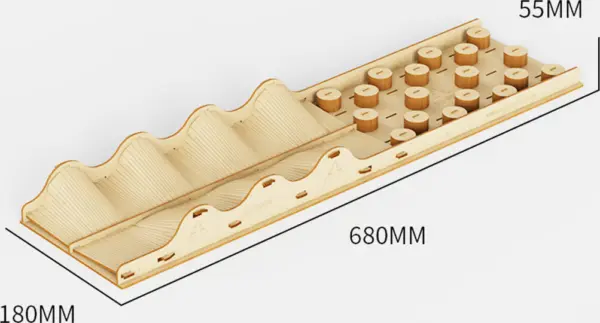 Fastrax Wood Board Climbing Prop Uneven Track 180x680x55mm – view 2