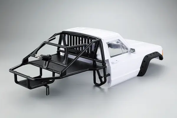 Fastrax 1/10 Rockee Pick-Up & Rear Cage Hardbody 313-324mm - White – view 3