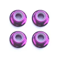 Fastrax M3 Purple Flanged Locknuts 4pcs