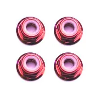 Fastrax M3 Red Flanged Locknuts 4pcs