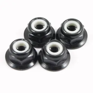 Fastrax M4 Black Flanged Locknuts (4pcs)