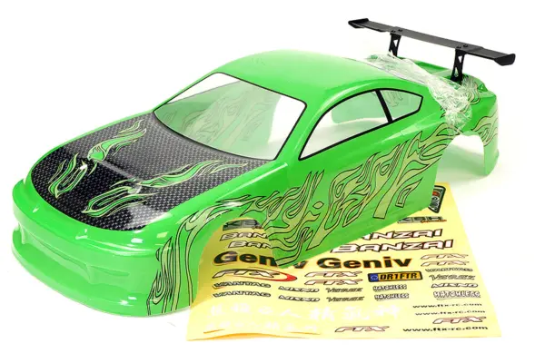 FTX Banzai Pre-Painted Body Shell With Decals & Wing - Green – view 2