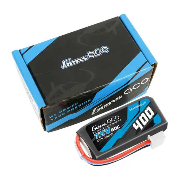 Gensace Mini Battery Lipo 2s 7.4v-400-60c (Jst) 41x20x13mm 20g – view 2