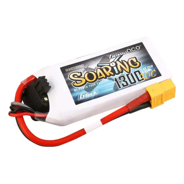 Gensace Soaring LiPo 2S 7.4V-1300-30C (XT60) 69x34x14.5mm 79g G-Tech – view 2