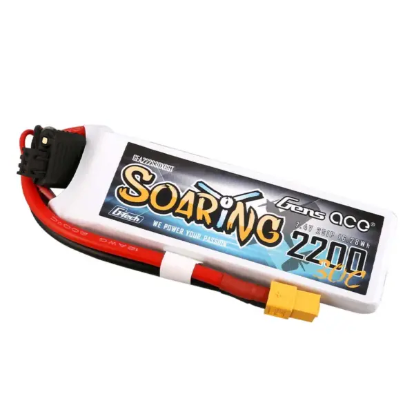 Gensace Soaring Lipo 2s 7.4v-2200-30c (Xt60) 104x34.5x14.5mm 122g Gt – view 3