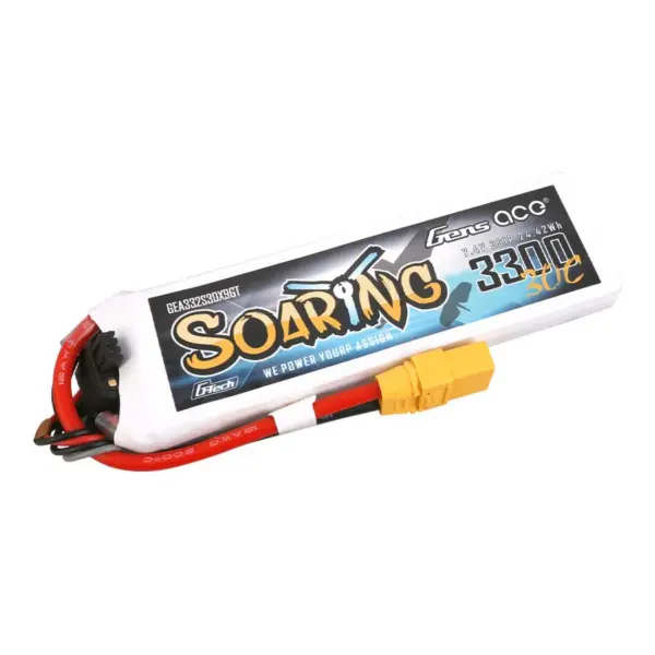 Gensace Soaring Lipo 2s 7.4v-3300-30c (Xt90) 132.5x42x13.5mm 183g Gt – view 3