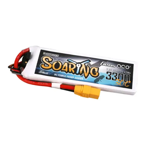 Gensace Soaring Lipo 2s 7.4v-3300-30c (Xt90) 132.5x42x13.5mm 183g Gt – view 4