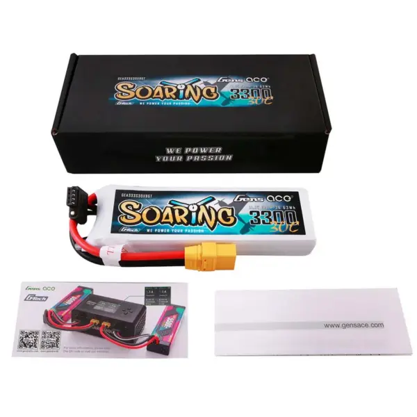 Gensace Soaring Lipo 3s 11.1v-3300-30c(xt90) 131x42.5x19.5mm 252g Gt – view 4