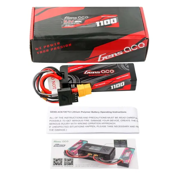 Gensace G-Tech Hard 3s 11.1v-1100-60c 92.8x31.8x17.6mm 104g (Xt60) – view 3