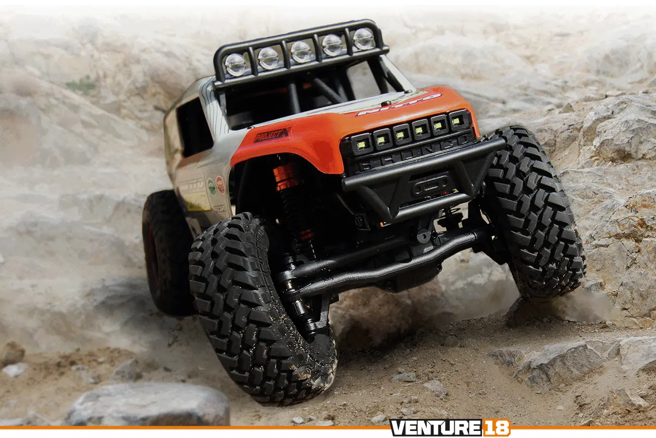 HPI Racing Venture18 U4 Ford Bronco 4400 FLUX – Brushless 1/18 RC Rock Crawler with Ultra4-Style Performance – Electric RC