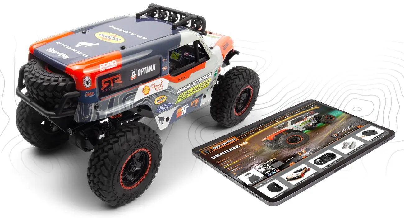 HPI Racing Venture18 U4 Ford Bronco 4400 FLUX – Brushless 1/18 RC Rock Crawler with Ultra4-Style Performance – Electric RC