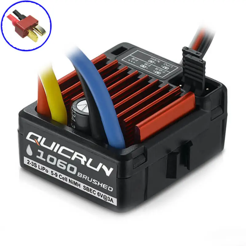 Hobbywing Quicrun 1060 Brushed Sbec Wp Esc (60a) T-Plug – RC Motor & ESC combo