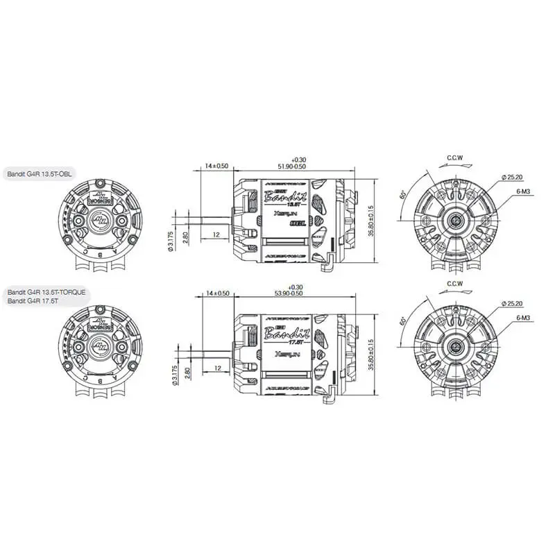 Hobbywing Xerun Bandit 17.5t Black G4r Motor – RC Motor & ESC combo