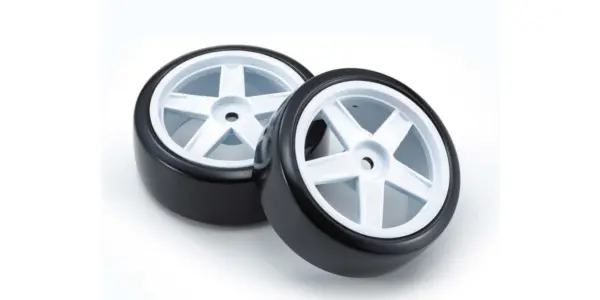 Pre-Glued Drift Tyres Fz02 5-Spoke White 1:10 Fazer 2.0 (2)