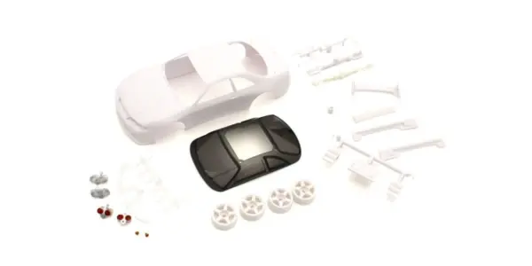 Bodyshell Nissan Gt-R Nismo R33 Mini-Z + 4wd Rims (White Body)