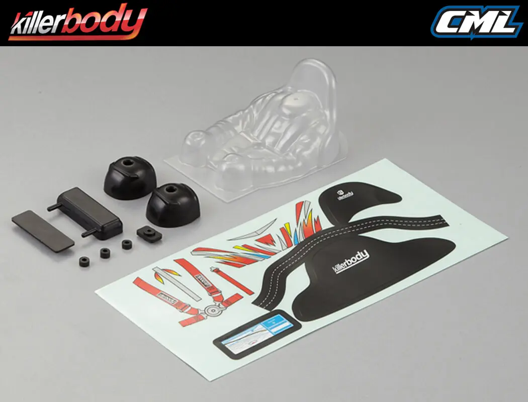 Killerbody Driver Figure W/Helmet & Seat 1/10 Scale – RC Cars