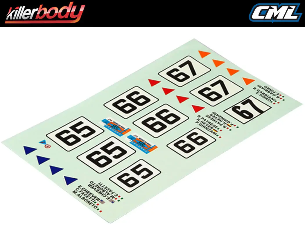 Killerbody Decal Sheet Lancia Beta Montecarlo (Num/Drivers) – RC Cars