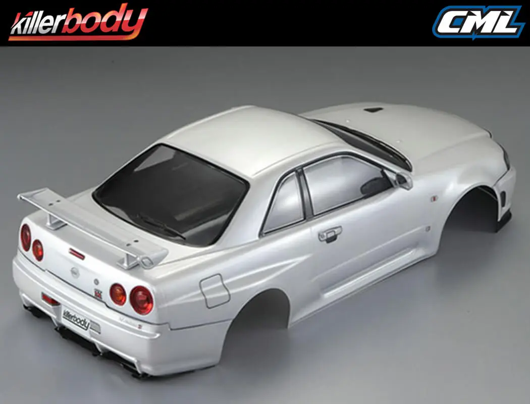 Killerbody Nissan Skyline R34 195mm Finished Body-White – RC Cars