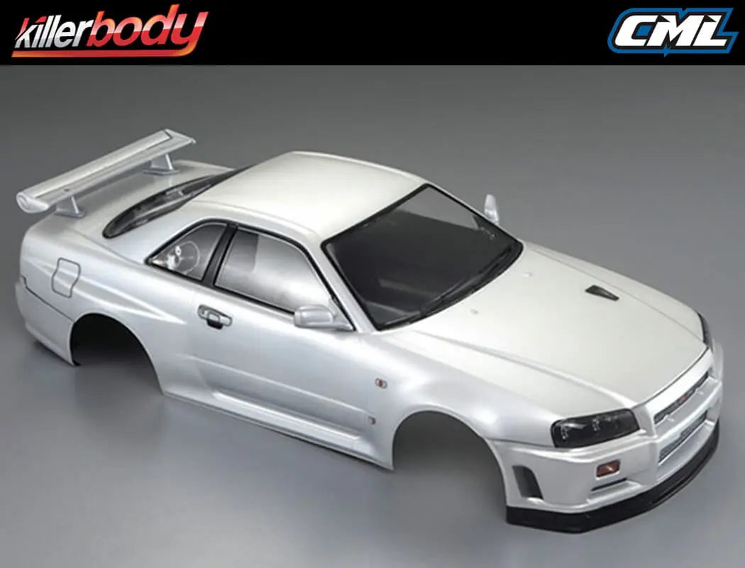 Killerbody Nissan Skyline R34 195mm Finished Body-White – RC Cars