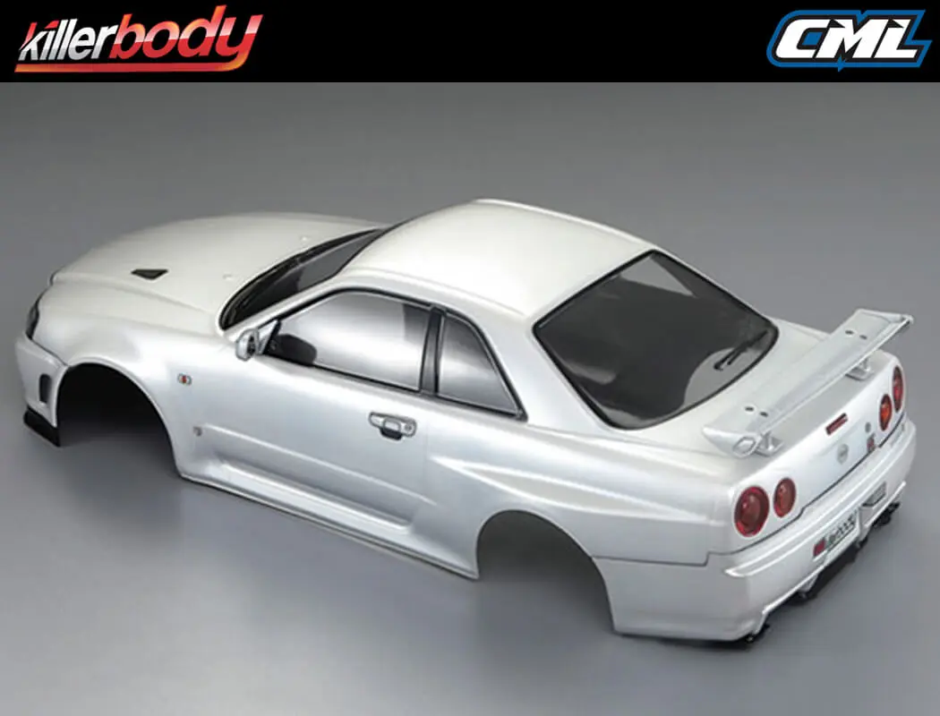 Killerbody Nissan Skyline R34 195mm Finished Body-White – RC Cars