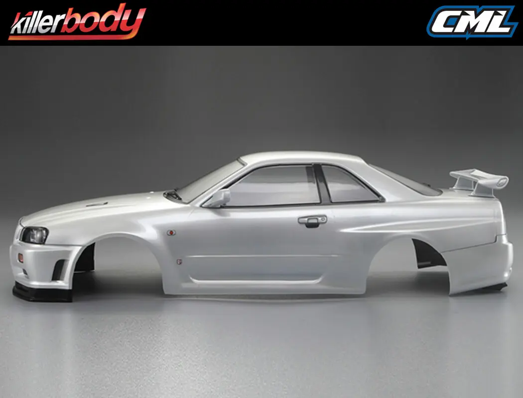 Killerbody Nissan Skyline R34 195mm Finished Body-White – RC Cars