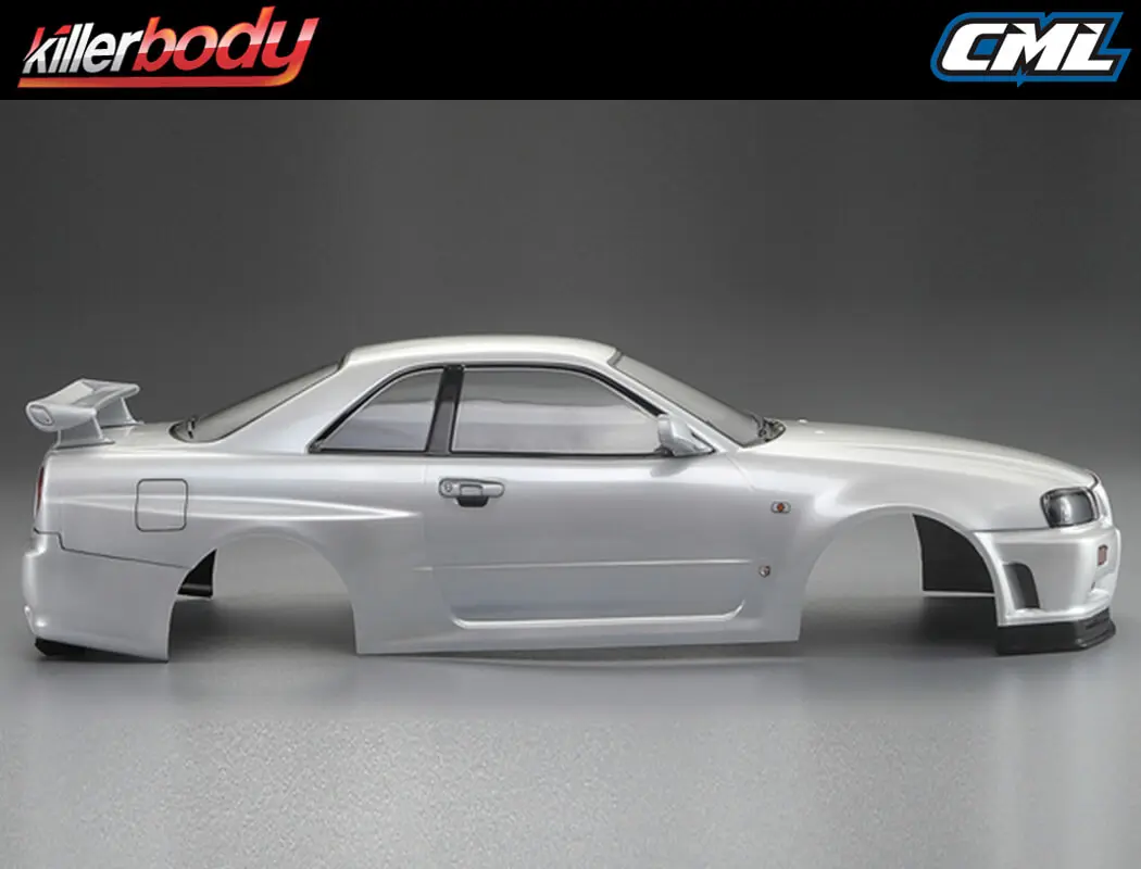 Killerbody Nissan Skyline R34 195mm Finished Body-White – RC Cars