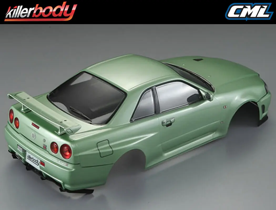 Killerbody Nissan Skyline R34 195mm Finished Body-Green – RC Cars