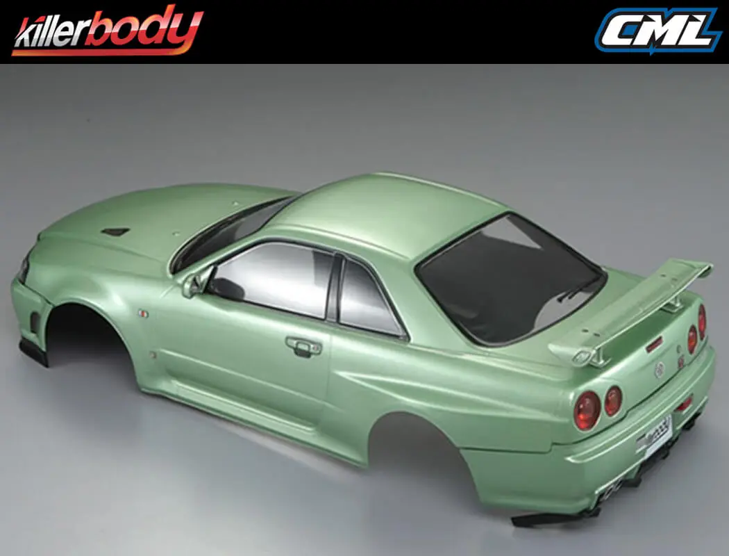 Killerbody Nissan Skyline R34 195mm Finished Body-Green – RC Cars