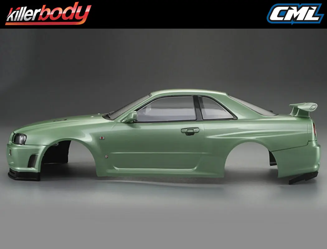 Killerbody Nissan Skyline R34 195mm Finished Body-Green – RC Cars