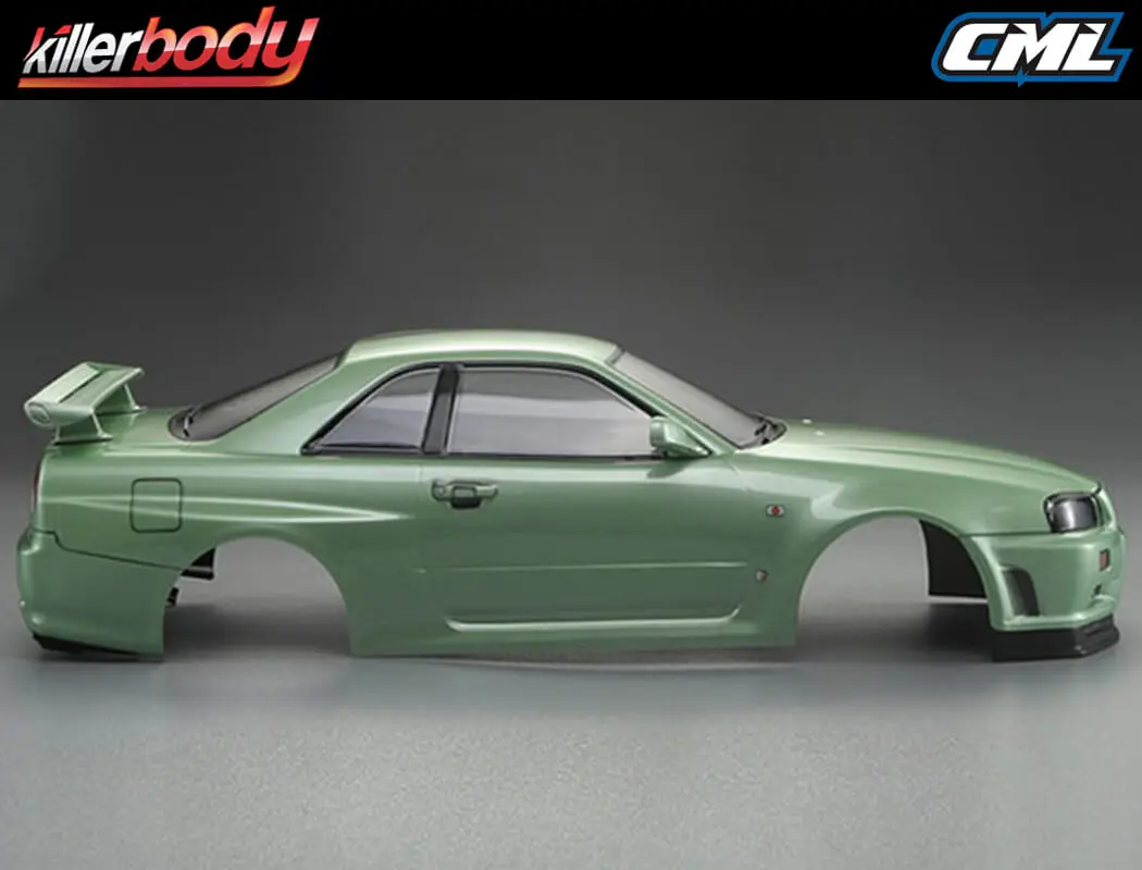 Killerbody Nissan Skyline R34 195mm Finished Body-Green – RC Cars