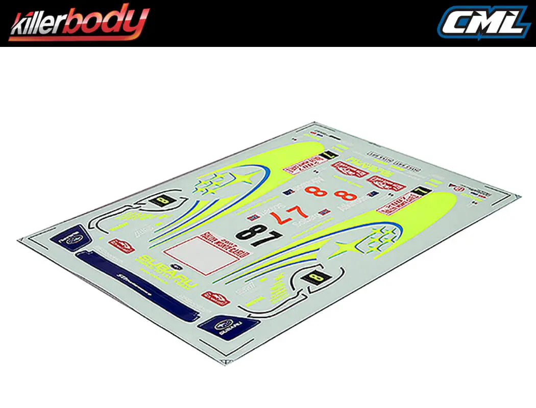Killerbody Subaru Impreza WRC 2007 Racing Decal Sheet – RC Cars