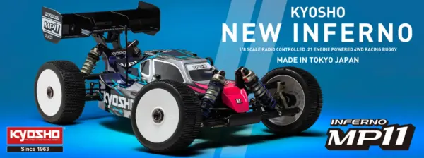 Kyosho Inferno MP11 1:8 4WD RC Nitro Buggy Kit - Bundle wheels, engine & servo package – RC Nitro Car – view 45