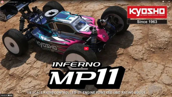 Kyosho Inferno MP11 1:8 4WD RC Nitro Buggy Kit - Bundle wheels, engine & servo package – RC Nitro Car – view 37