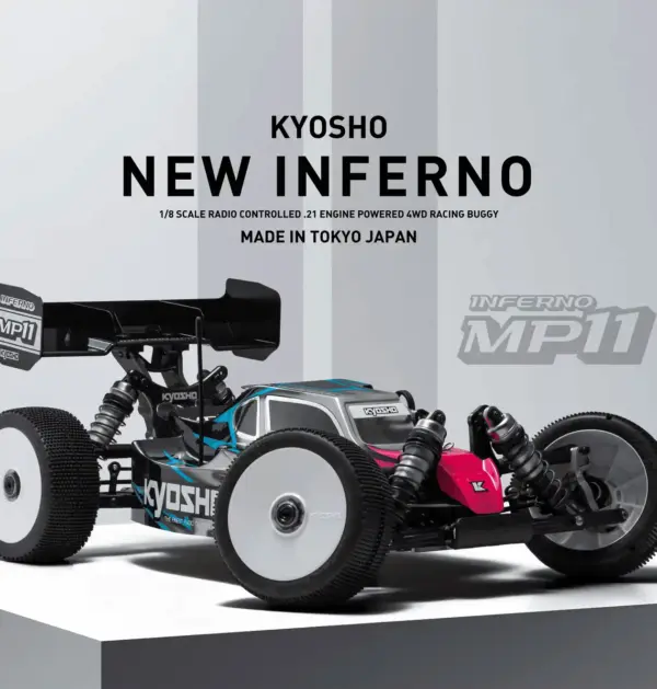 Kyosho Inferno MP11 1:8 4WD RC Nitro Buggy Kit - Bundle wheels, engine & servo package – RC Nitro Car – view 40