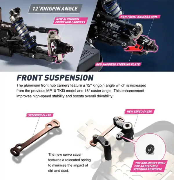 Kyosho Inferno MP11 1:8 4WD RC Nitro Buggy Kit - Bundle wheels, engine & servo package – RC Nitro Car – view 31