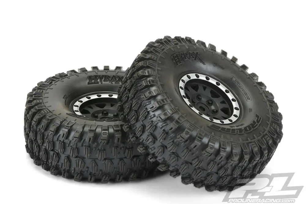 Proline Hyrax 1.9" G8 Tyres on Impulse BLK/Silv B/Lock Wheels – RC Cars