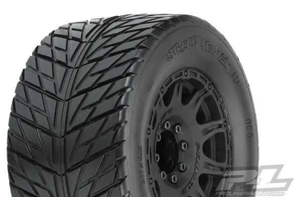 Proline Street Fighter 3.8" Belted Tires Mounted on Raid Black Wheels 8x32 Hex 17mm – view 2