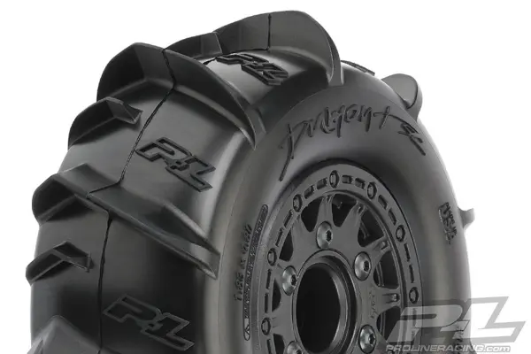 Proline Dumont Paddle Sc Tyres on Black Raid 6x30 Wheel Slash – view 2