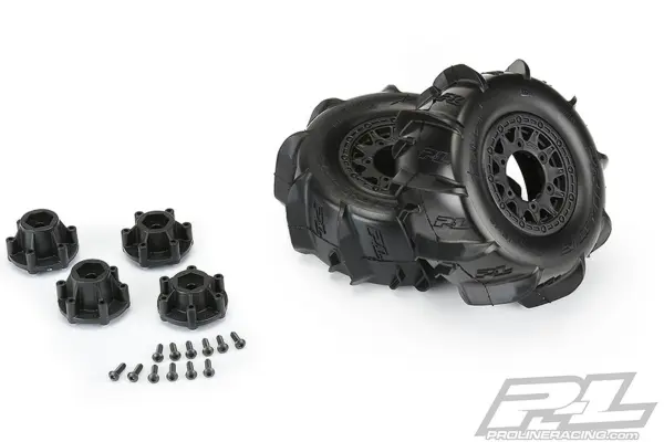 Proline Dumont Paddle Sc Tyres on Black Raid 6x30 Wheel Slash – view 4