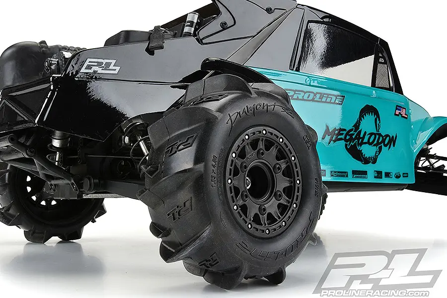 Proline Dumont Paddle Sc Tyres on Black Raid 6x30 Wheel Slash – RC Cars
