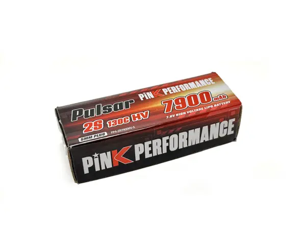 Pink Performance Pulsar Lipo 2s 7.6v-7900-130c (5mm) 139x47x26mm 318g – view 2