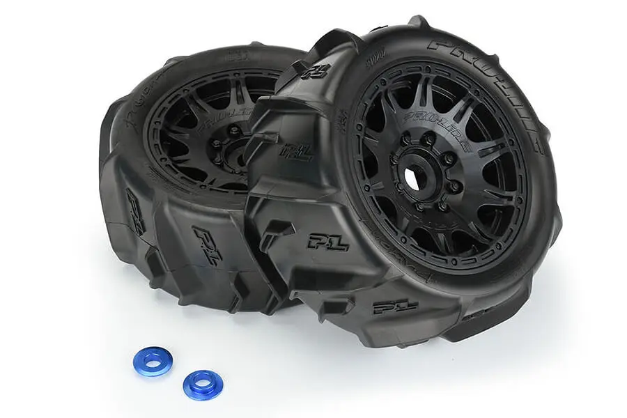 Proline Dumont Paddle Sand/Snow on 5.7" Raid Black Wheels – RC Cars