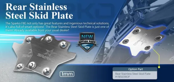 Sparko F8e Stainless Steel Rear Chassis Protector – view 3