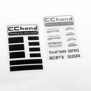 Rc4wd Metal Logo Decal Sheet for 1985 Toyota 4runner Hard Body – RC Cars